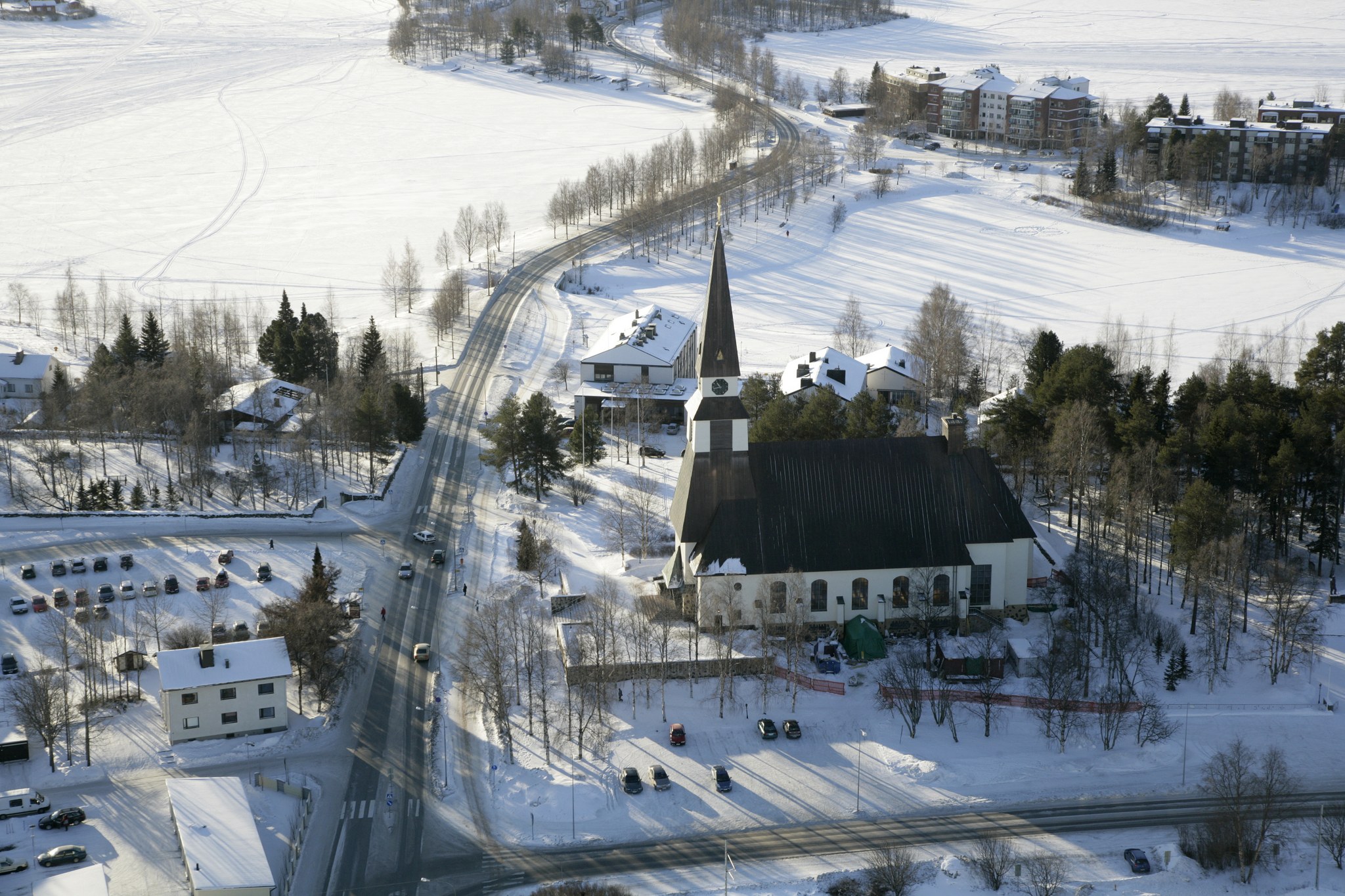 Church Aerial Winter Rovaniemi Lapland Finland - Lapland Welcome In Finland